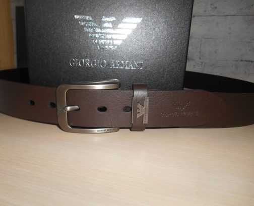 Emporio Armani pasek firmowy, skóra naturalna, Włochy 331