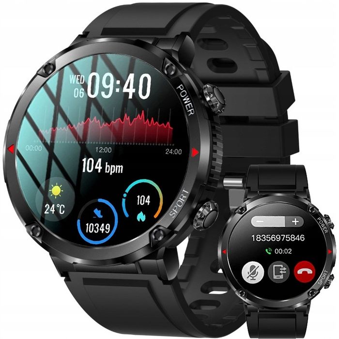 Zegarek Męski Smartwatch Rubicon Rozmowy Kroki Sms