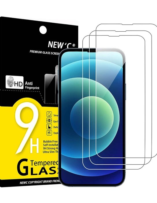NEW'C 3 sztuki Szkło dla iPhone 14, iPhone 13, iPhone 13 Pro