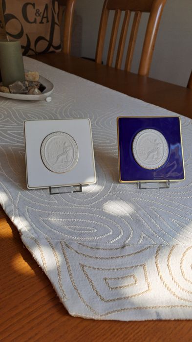 Placas da Vista Alegre comemorativa do 140º aniversário Banco de Portu