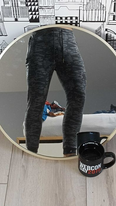 szaro czarne - moro Spodnie Joggery slim House S