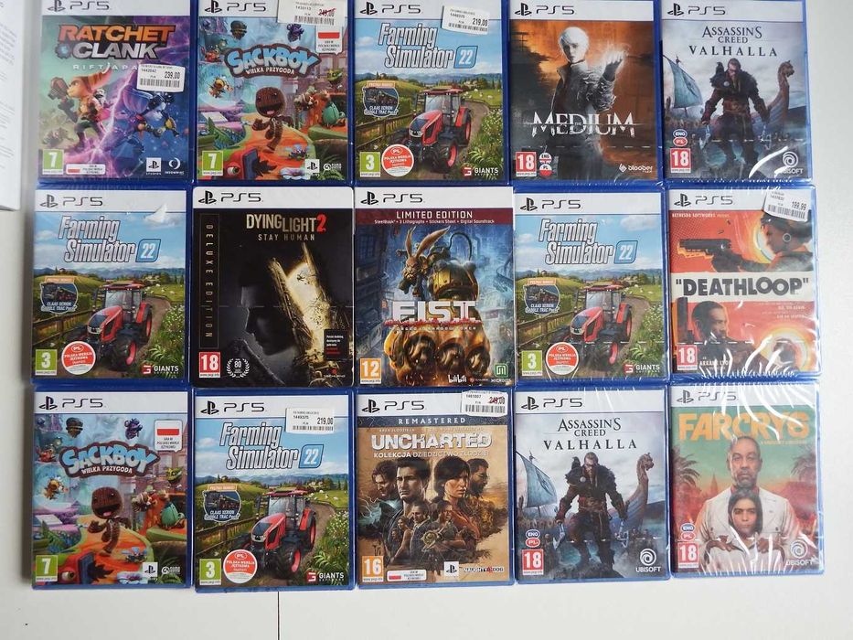 GRY PS5 Farming Medium Sackboy Uncharted Ratchet Dying Light GOW