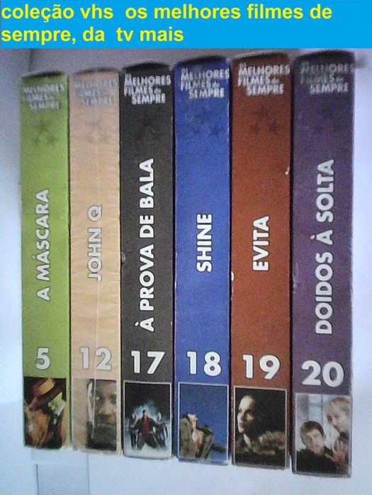 vhs  6 x, coleção tv Mais