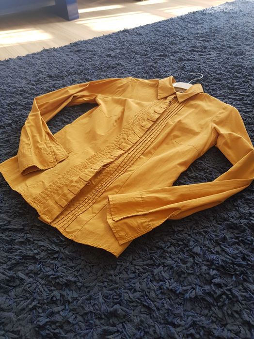 Koszula w zakładki musztardowa, żółta Quiosque roz.36