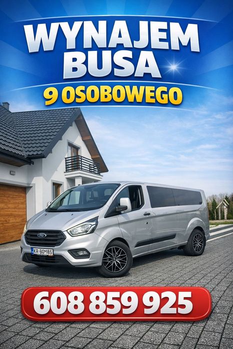 WYNAJEM BUS 9 osobowy Ford Transit Custom
