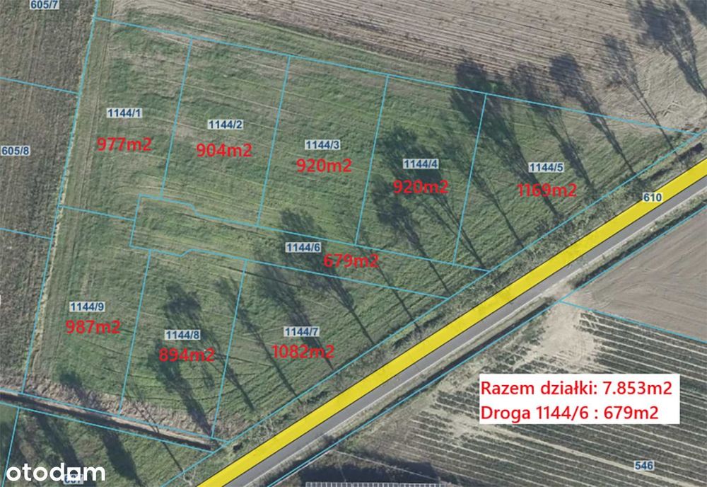 8 działek budowlanych – Gołaszyn , gmina Bojanowo , powiat rawicki