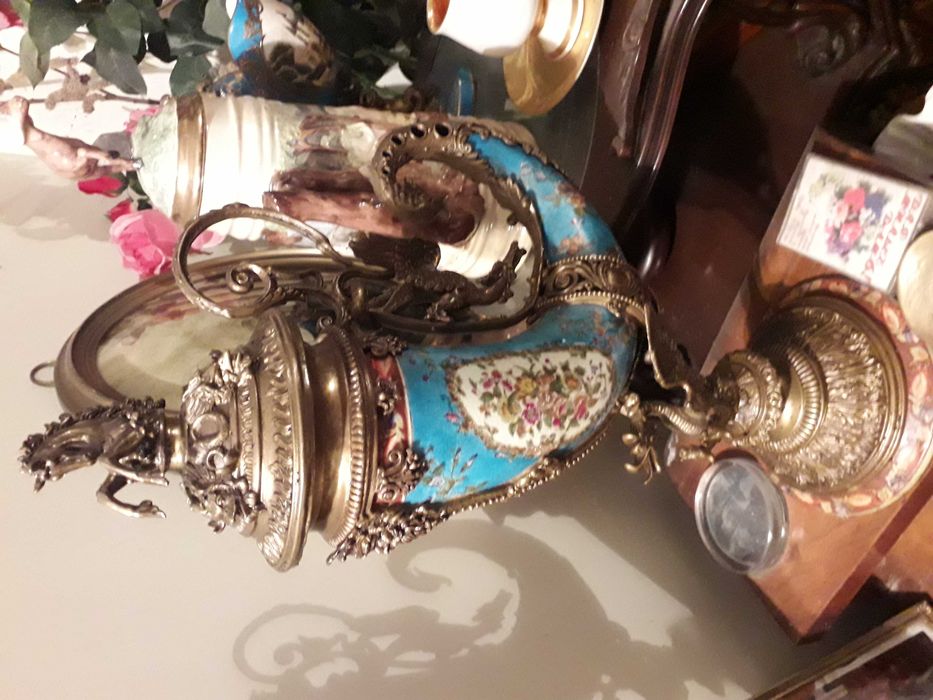 Охотничий набор.Бронза,порцелан.