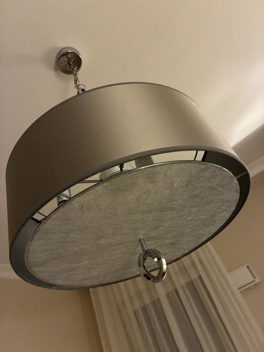 Żyrandol w styli hamptons glamour 4 żarówki czarny srebrny Primavera