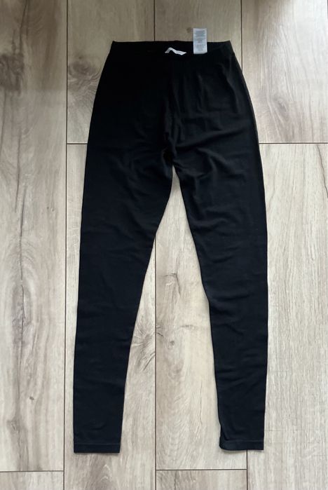 Sportowe, stylowe, czarne legginsy, S/36, Pepco, bawełna/elastan