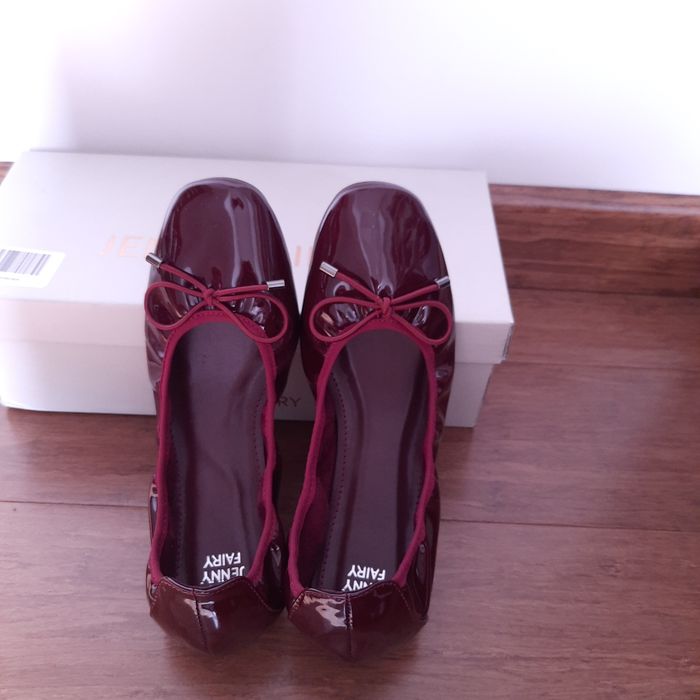 Baleriny lakierki bordowe r.36 nowe