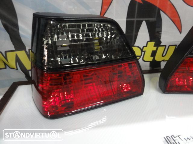 Faróis / farolins para VW Golf 2 / II Vermelho smoke