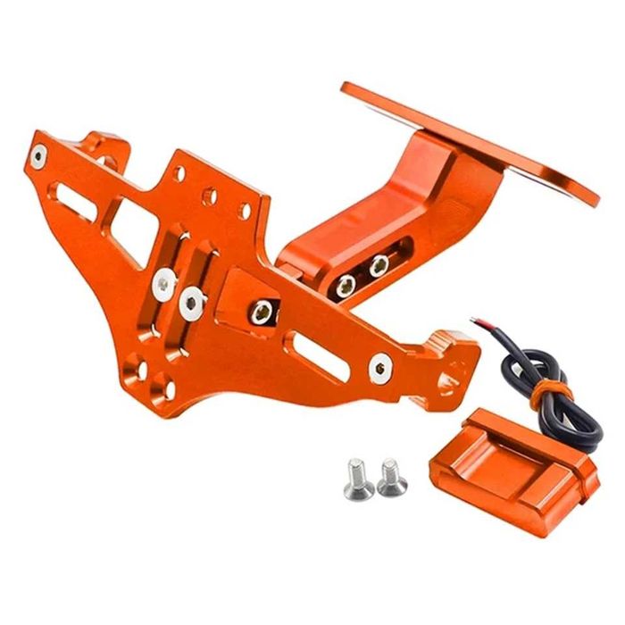 Suporte de Matrícula Universal CNC Alumínio com Luz LED para Moto