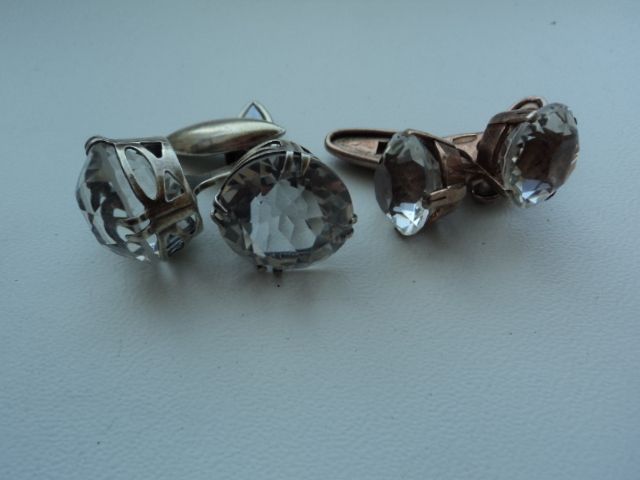 Запонки серебро 875  "Русские Самоцветы"