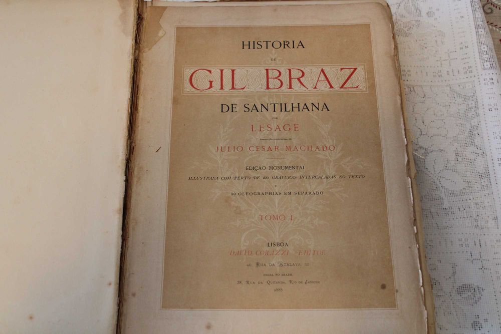 2 Livros História de Gil Braz de Santilhana. 1 edição, de 1885 e 1886