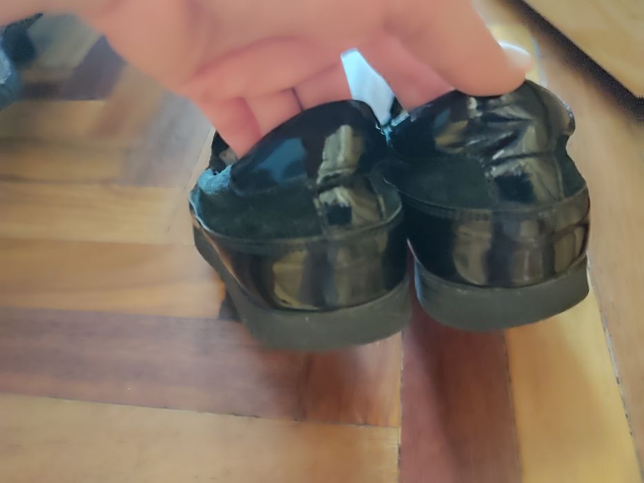 Слипоны женские р37 кожа лак+ замша