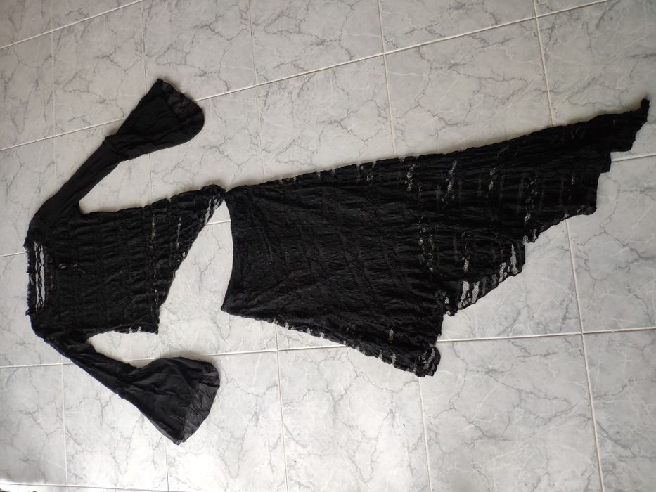 Conjunto preto blusa e saia renda de festa cerimónia casamento