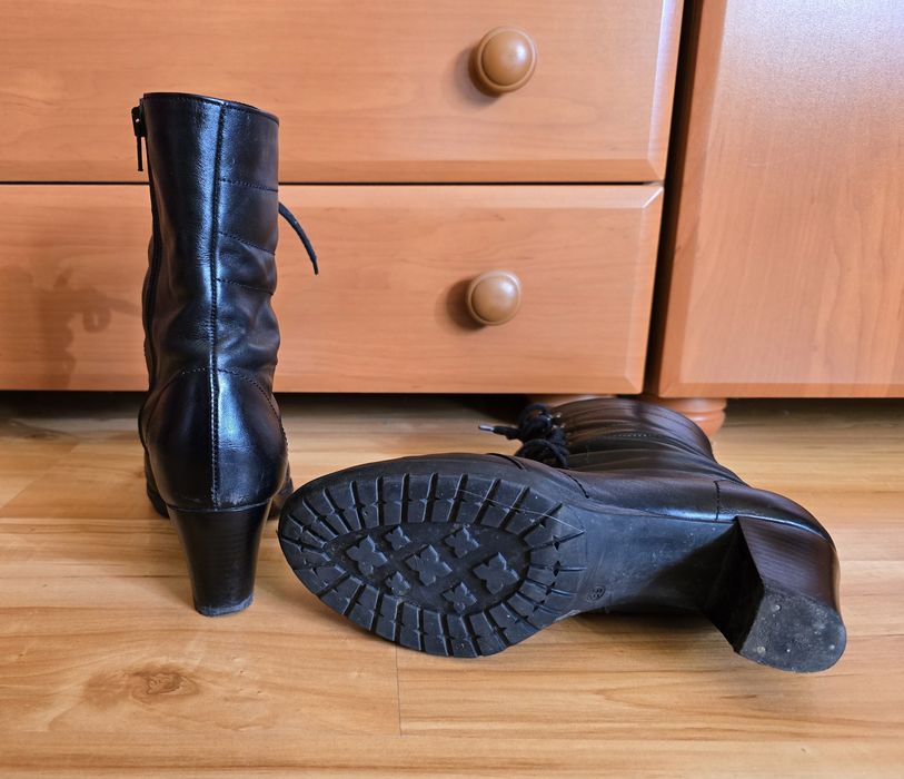 Buty botki skóra krakuski czarne rozmiar 39