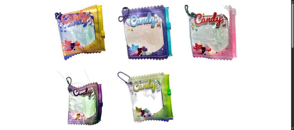 Lote 5 bolsinhas porta-photocard Candy com fecho