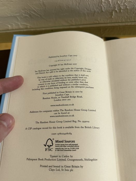 Ian McEwan - On Chesil Beach перше видання (підписана автором; signed)