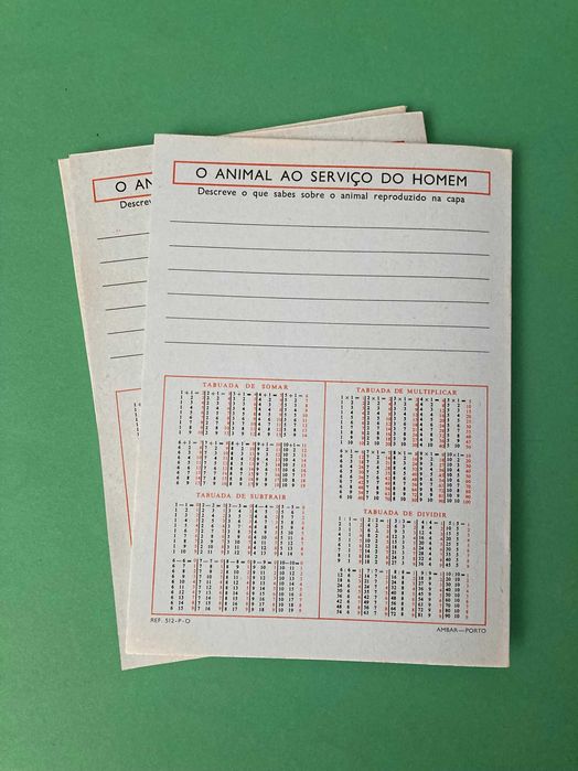 Colecção de 4 Cadernos Escolares O animal ao Serviço do Homem Anos 70