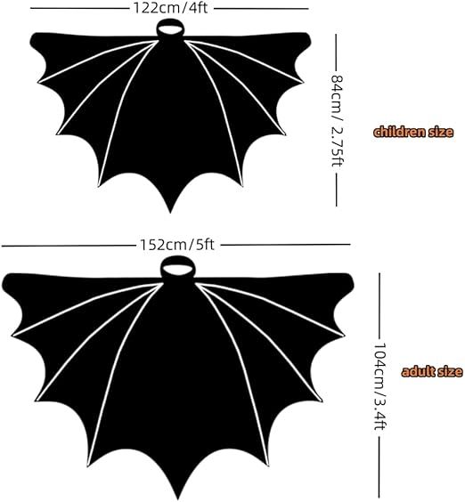 Strój nietoperza z peleryną i maską One Size