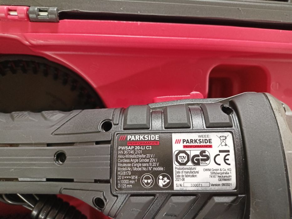 Болгарка Parside PWSAP 20 Li C3