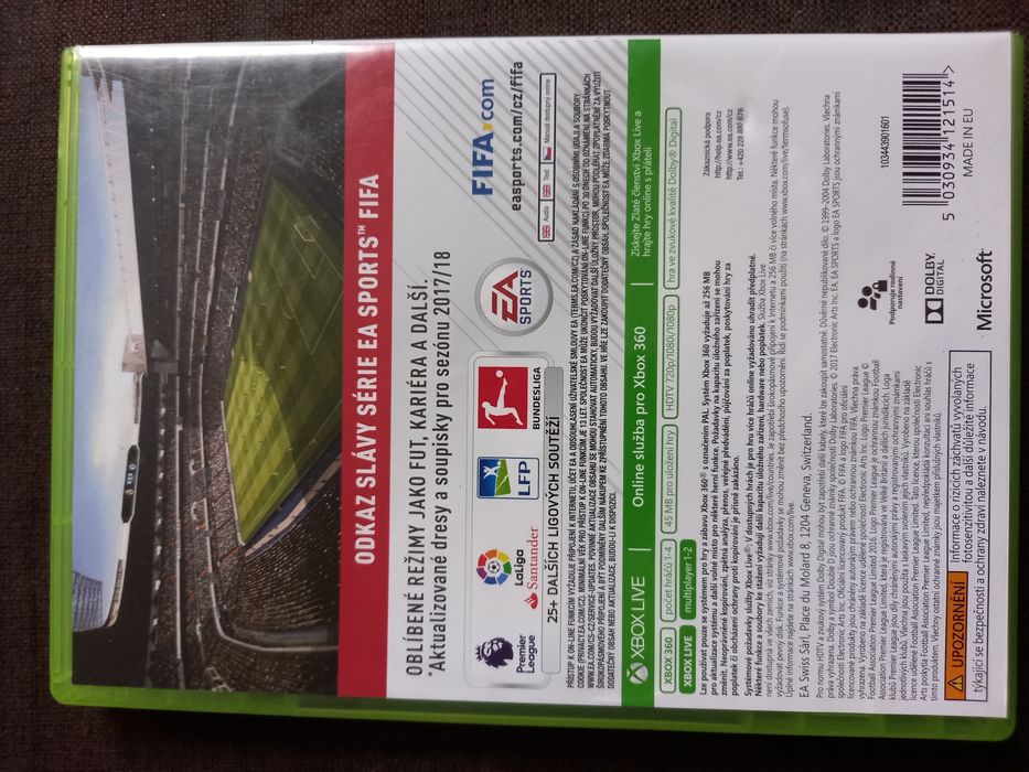 Gra Fifa 18 na konsolę xbox 360