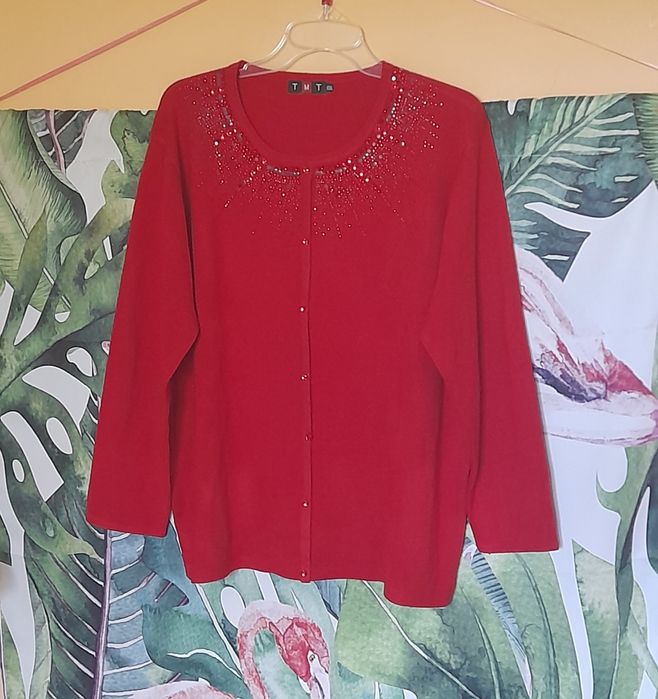 Sweterek malinowy XXXL