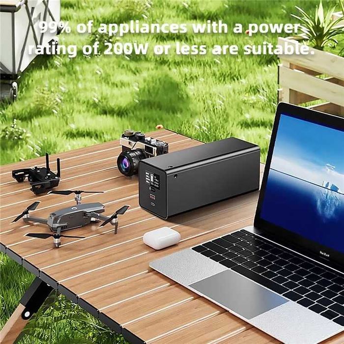 Зарядна станція для ноутбуків ETU200F 60000 mAh 60W PD, розетка 220В 200Вт