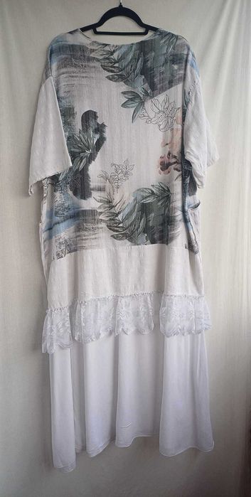 LEN WŁOSKA piękna sukienka r.44/46