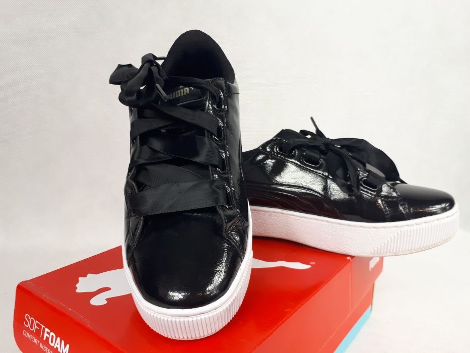 Buty sportowe PUMA vikky ribbon 37.5 us7 czarne sneakersy