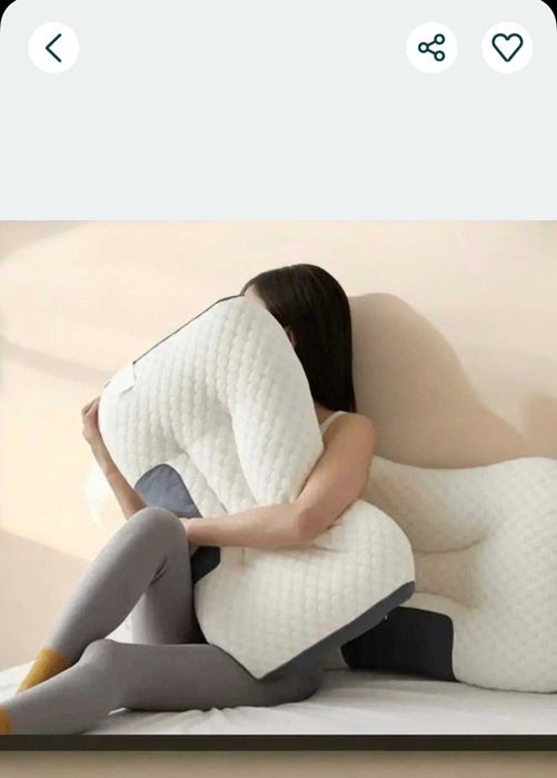 Ортопедична подушка 900 грам! 65х40 см Холлофайбер