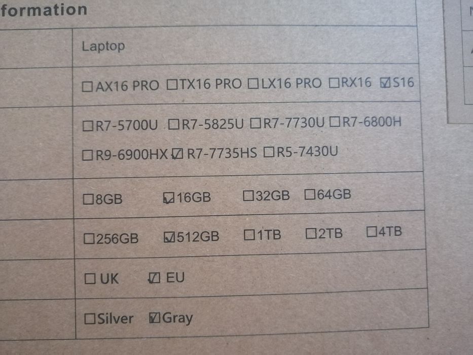 Новий ноутбук Acemagic S16, Ryzen 7 7735HS, 16GB/512GB, WiFi6