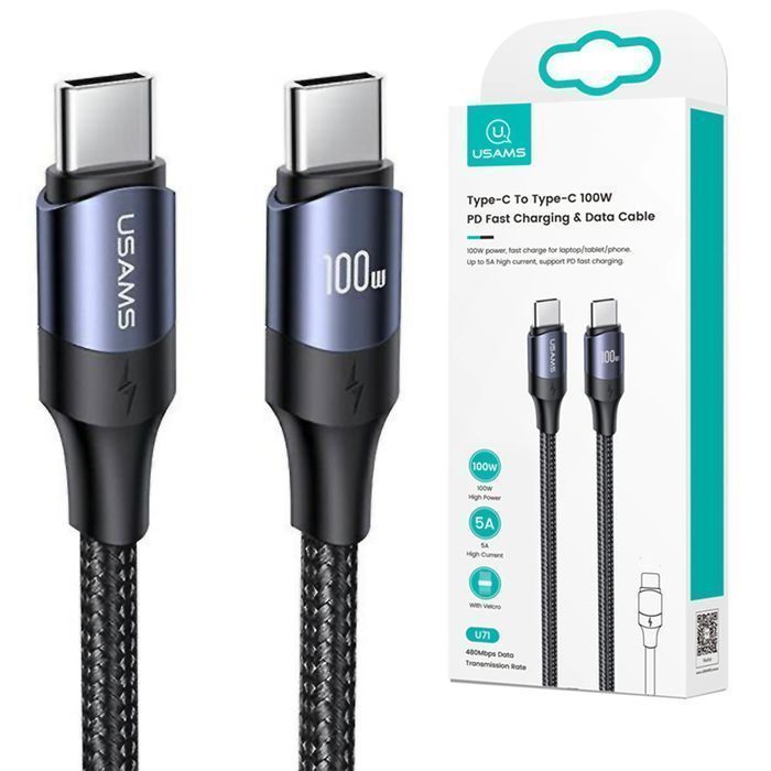 Kabel przewód USAMS USB-C do USB-C 100W PD Fast Charge QC FCP 3m