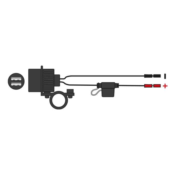 USB зарядка для мотоцикла Oxford EL102 2xUSB водозахист 12V 5V 2A