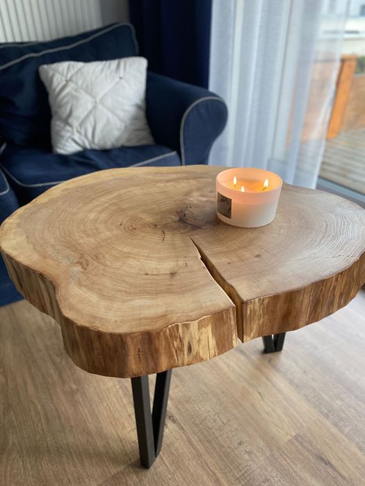 Stolik z Plastra Drewna