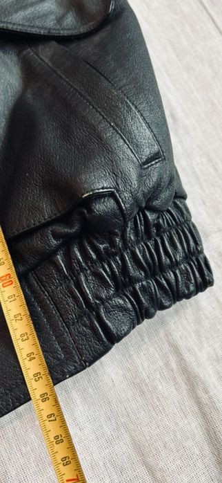 Kurtka skórzana vintage fit boxy y2k oversize skóra bomberka pilotka