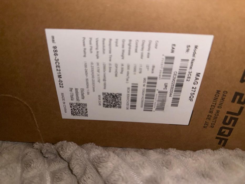 Монітор ігровий MSI MAG 275 QF 180 Гц 2K rapid IPS QHD