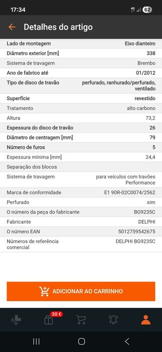 Discos de travão