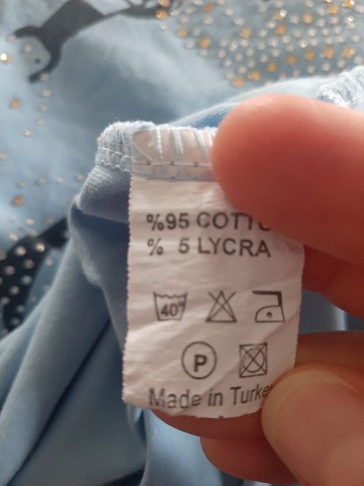 Bluzka koszulka damska bawełniana niebieska tshirt s m 36 38