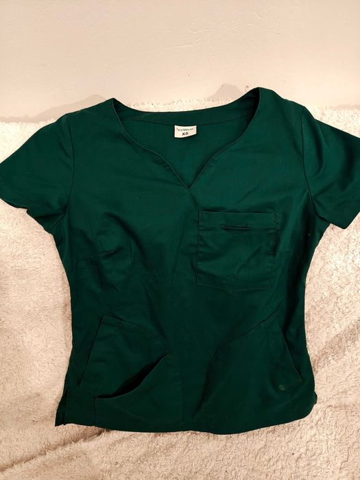 Bluza medyczna damska 34 butelkowa zieleń