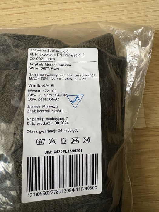 Bielizna zimowa 507T/MON roz. M