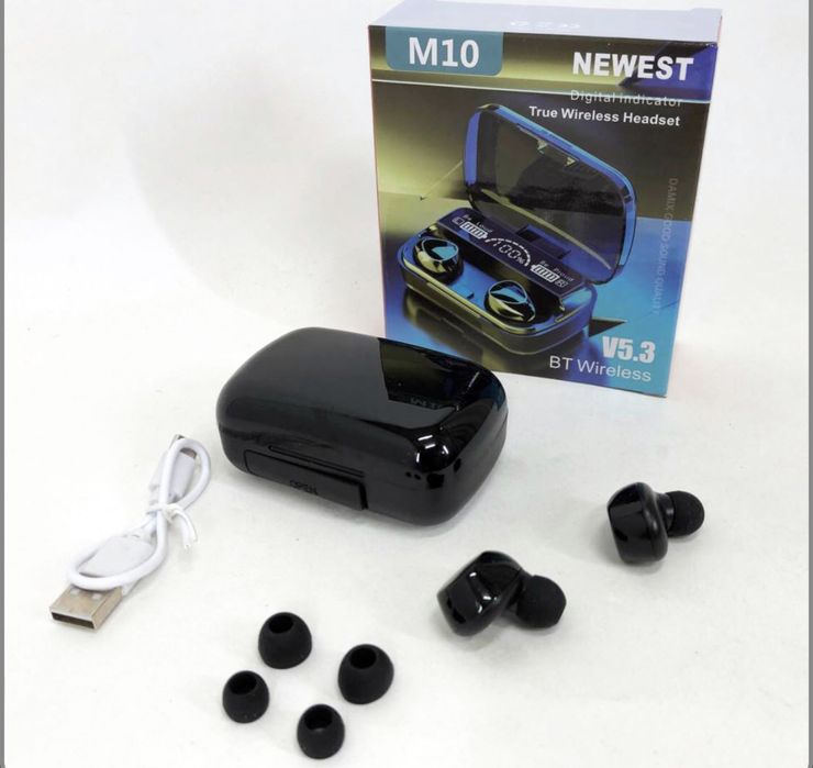 Бездротові навушники M10 з мікрофоном та док станцією-кейсом