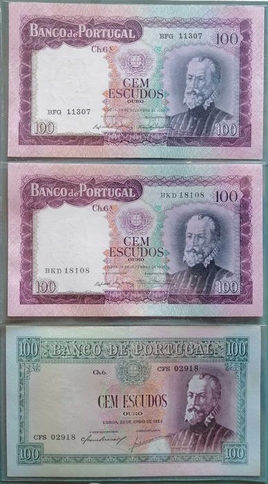 Notas moedas de escudos