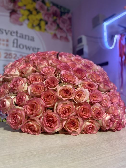 Букет из 51, 101 розы и опт.,цветы, доставка Днепр