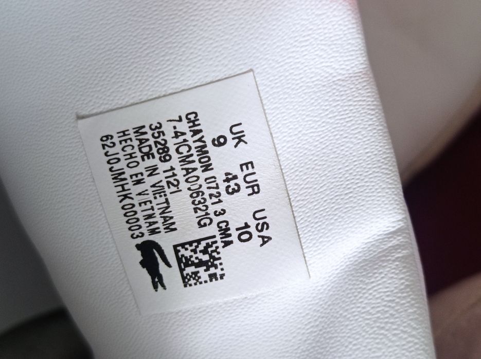Buty Lacoste Chaymon rozmiar 43 białe złote skóra Nowe super skórzane