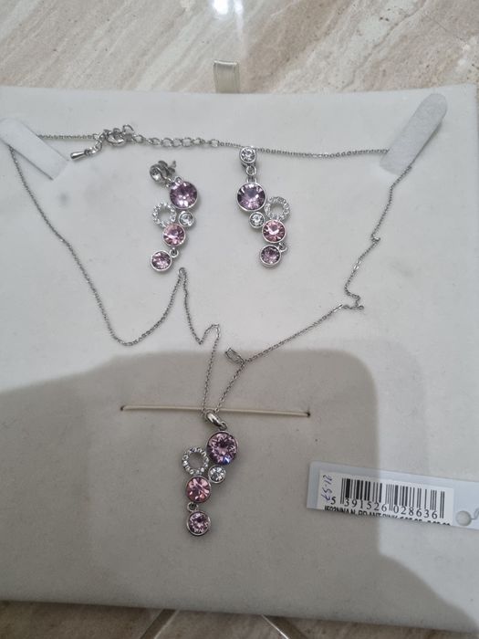 Srebrny naszyjnik z kolczykami .Knight Day Jewellery