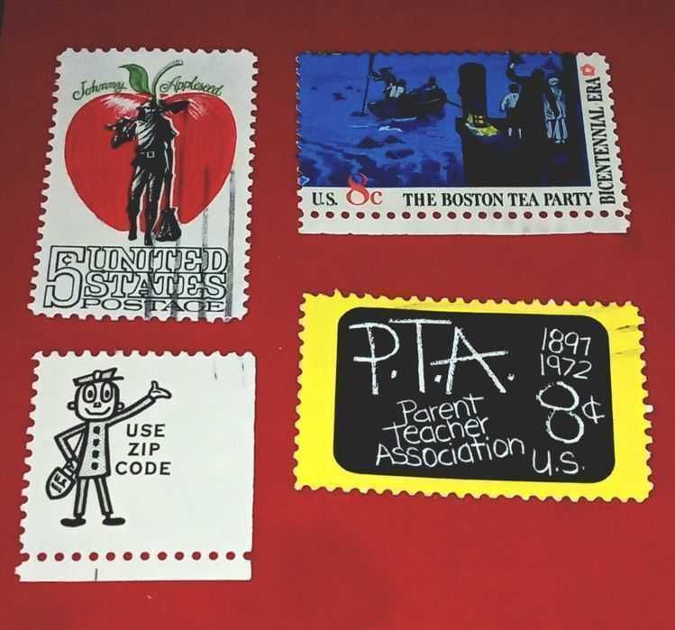 коллекция памятных почтовых марок США 1960-х и 1970-х годов.