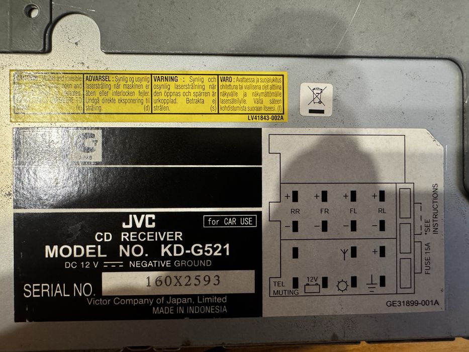 Radio samochod CD JVC