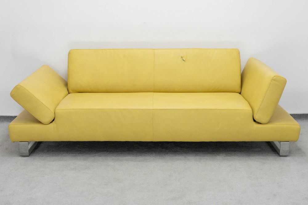 SOFA ŻÓŁTA Skóra naturalna W.Schillig 232x102x79 cm